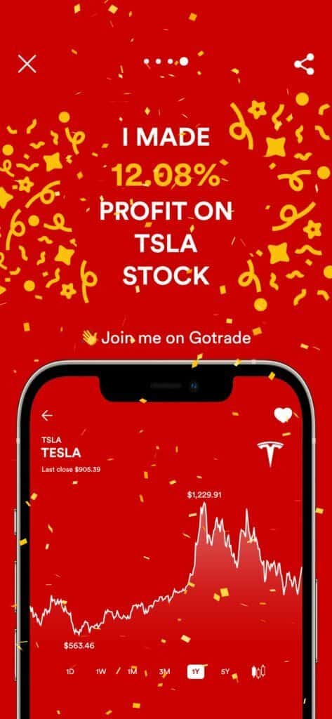 Gotrade Tesla Profit