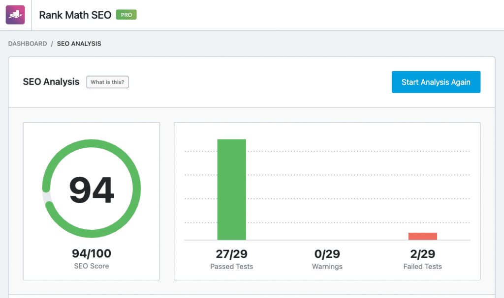 Rank Math SEO Pro Analysis