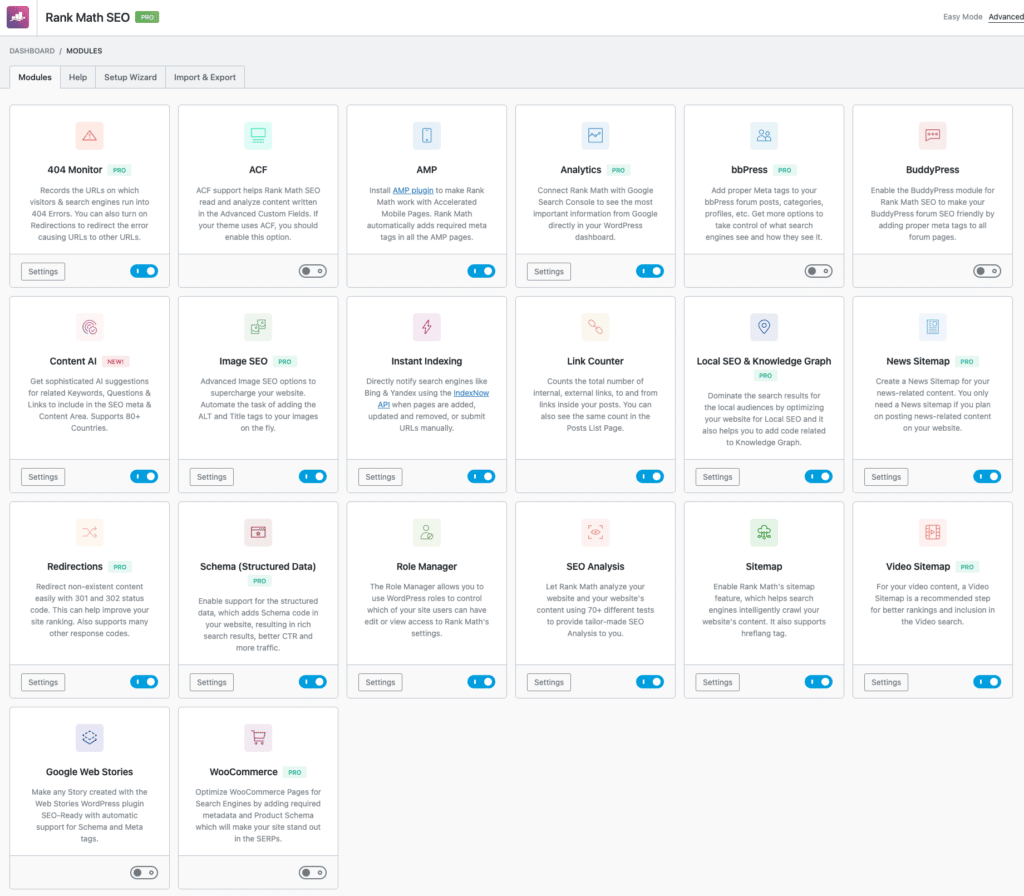 Rank Math SEO Pro Dashboard