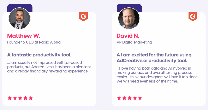 AdCreative AI Review - Testimonials