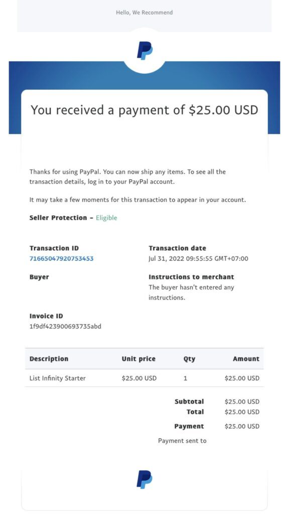 Income Report - List Infinity