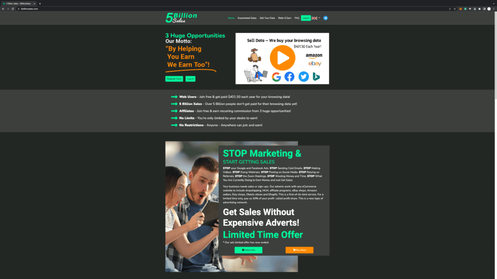 5 Billion Sales Review - Home Page