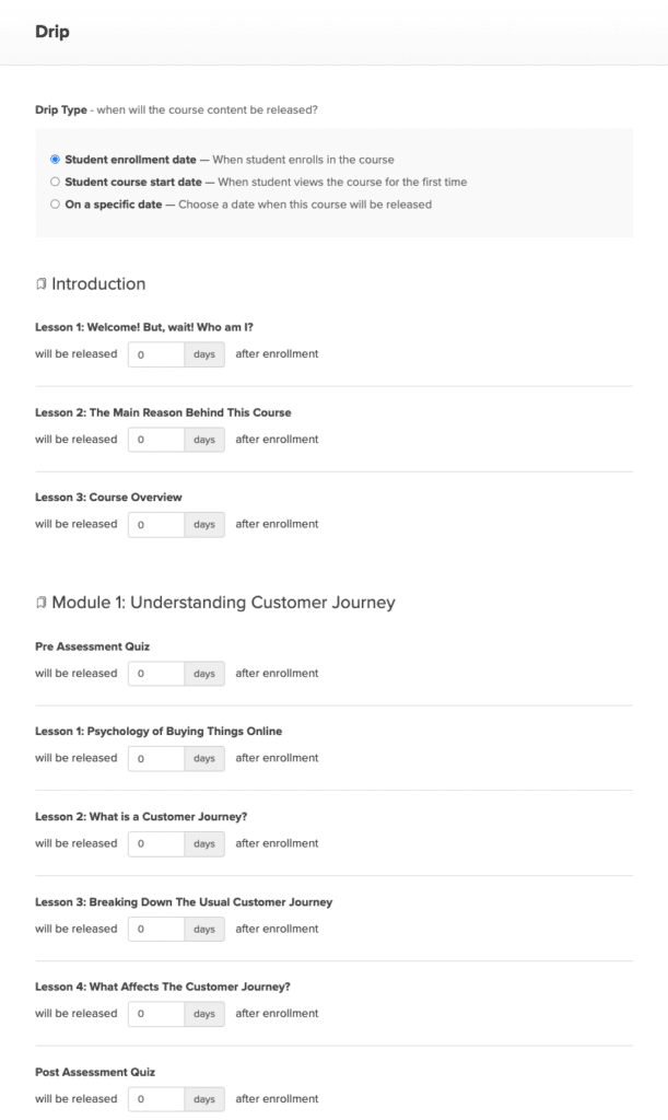 Payhip Drip Schedule Settings