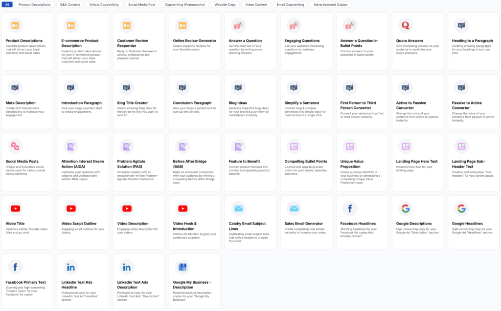 Scalenut AI Powered Templates