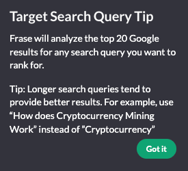 Frase IO Review - Target Search Query Tip