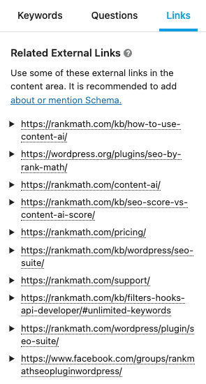 Rank Math Content AI Review - Related External Links