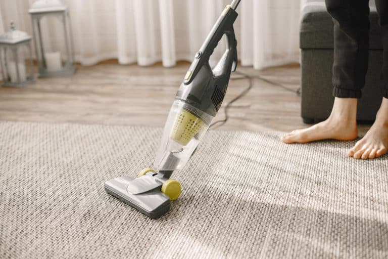 Someone using a Pet Hair Vacuum.