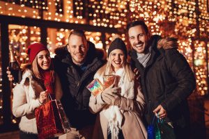 Group of people enjoying Places to spend Christmas in Canada. 