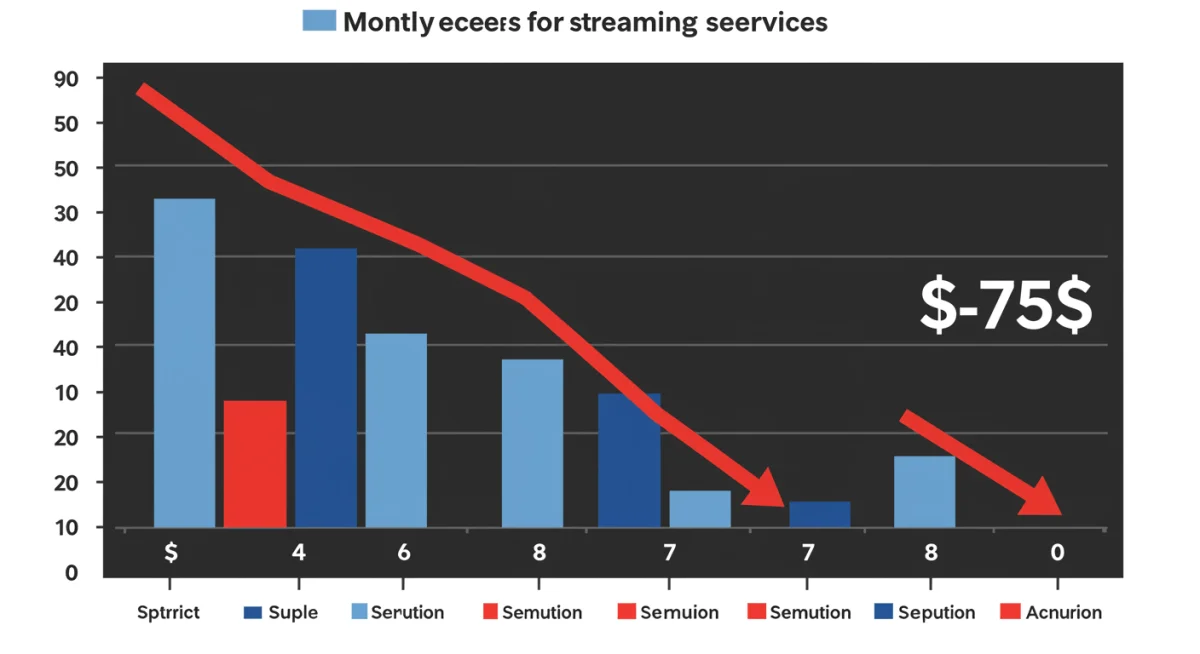 Bar chart illustrating a decrease in streaming expenses, clearly showing in annual savings.