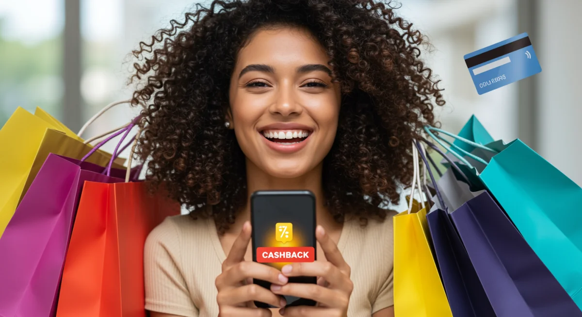 Smartphone showing cashback notification