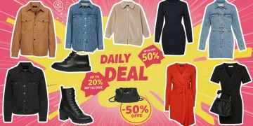 Dynamic graphic illustrating daily apparel deals and seasonal savings.