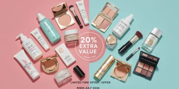 Luxury beauty product bundle with 20% extra value, limited time offer
