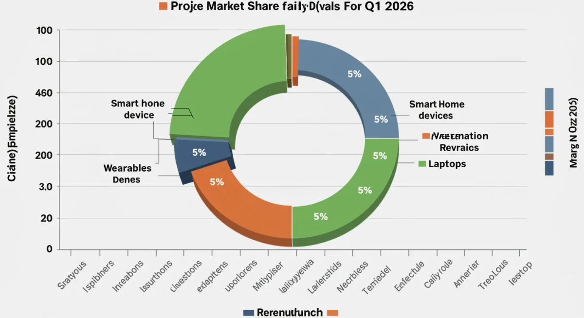 Projected market share of consumer electronics in Q1 2026 daily deals.