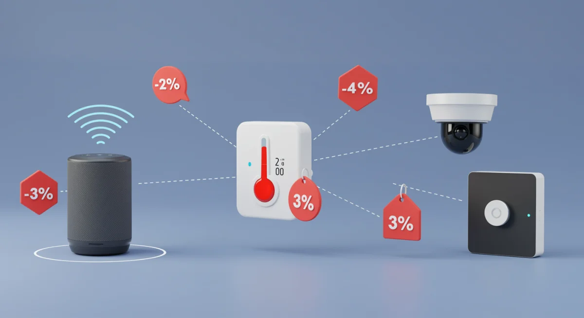 Integrated smart home devices with daily deal promotions.