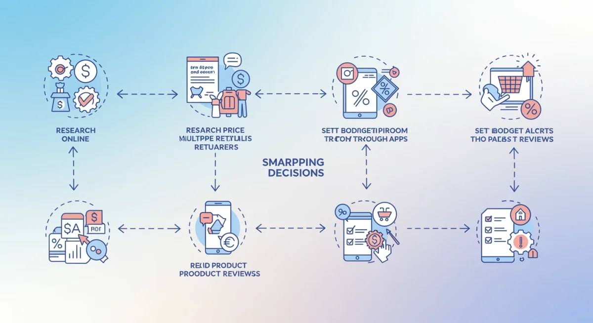 Infographic illustrating a smart shopping decision-making process for daily deals.