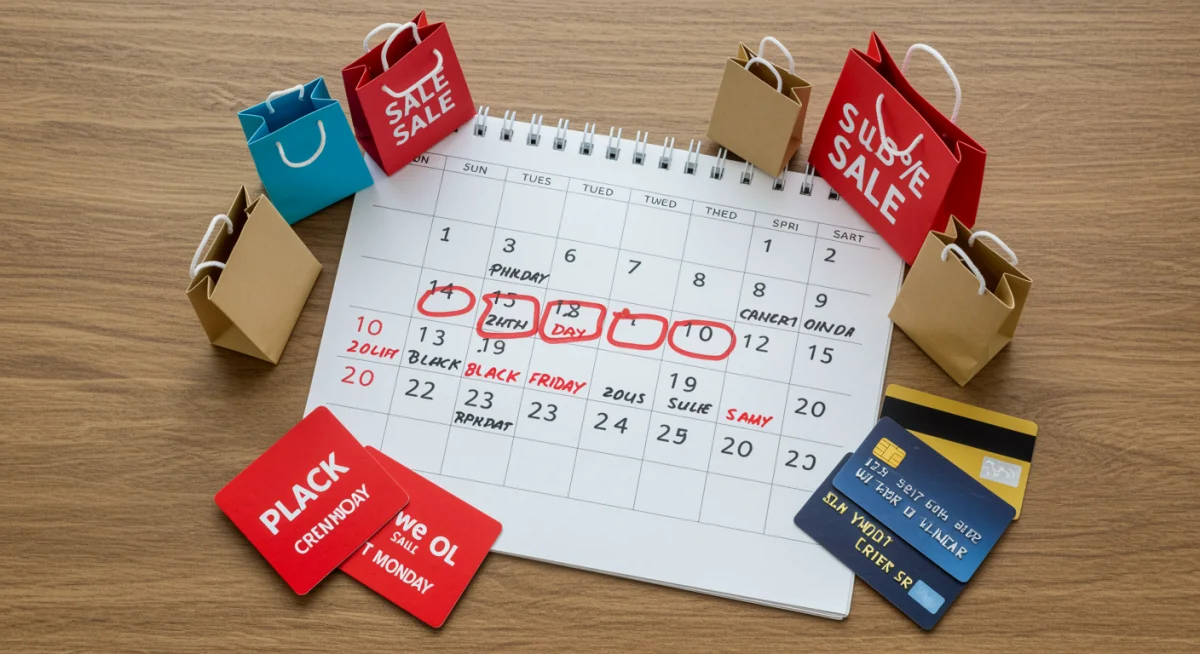 Strategic shopping calendar with sales events