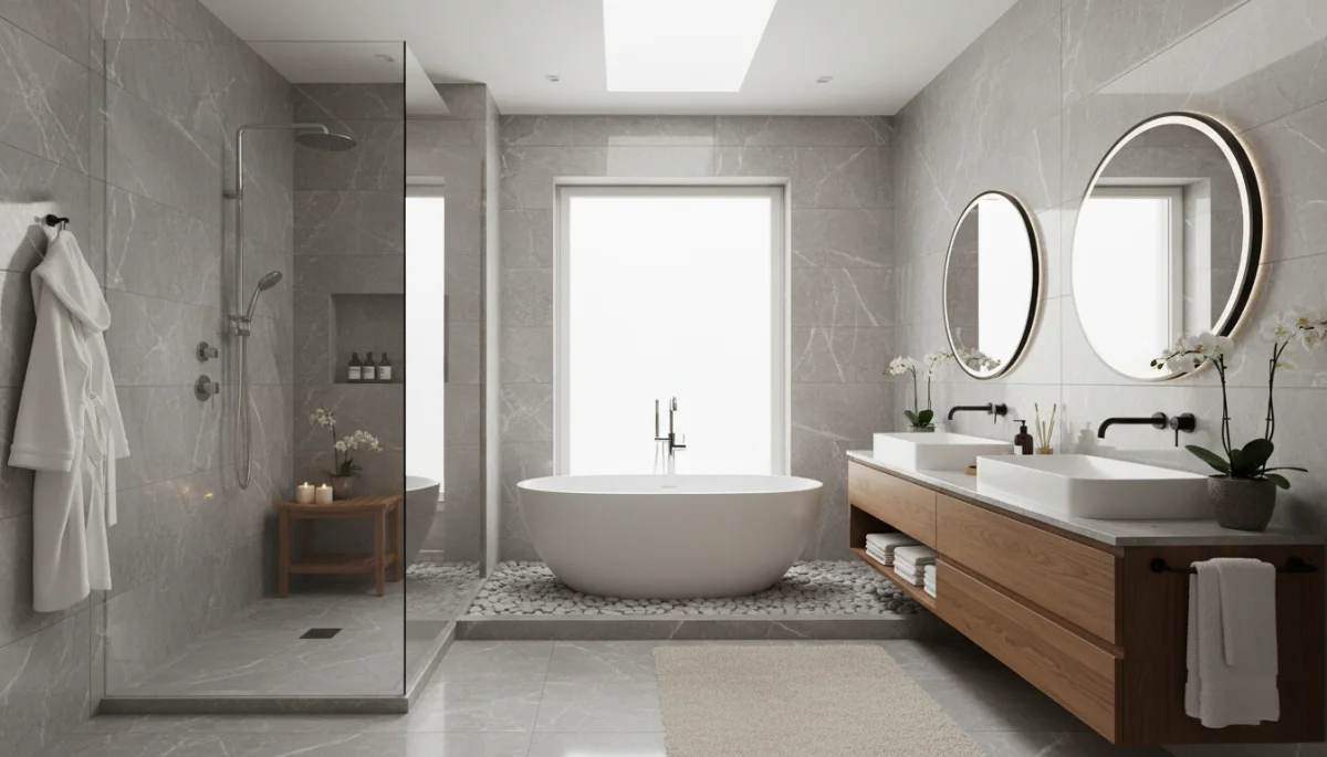 Luxury updated bathroom, a key smart decor investment for home appreciation