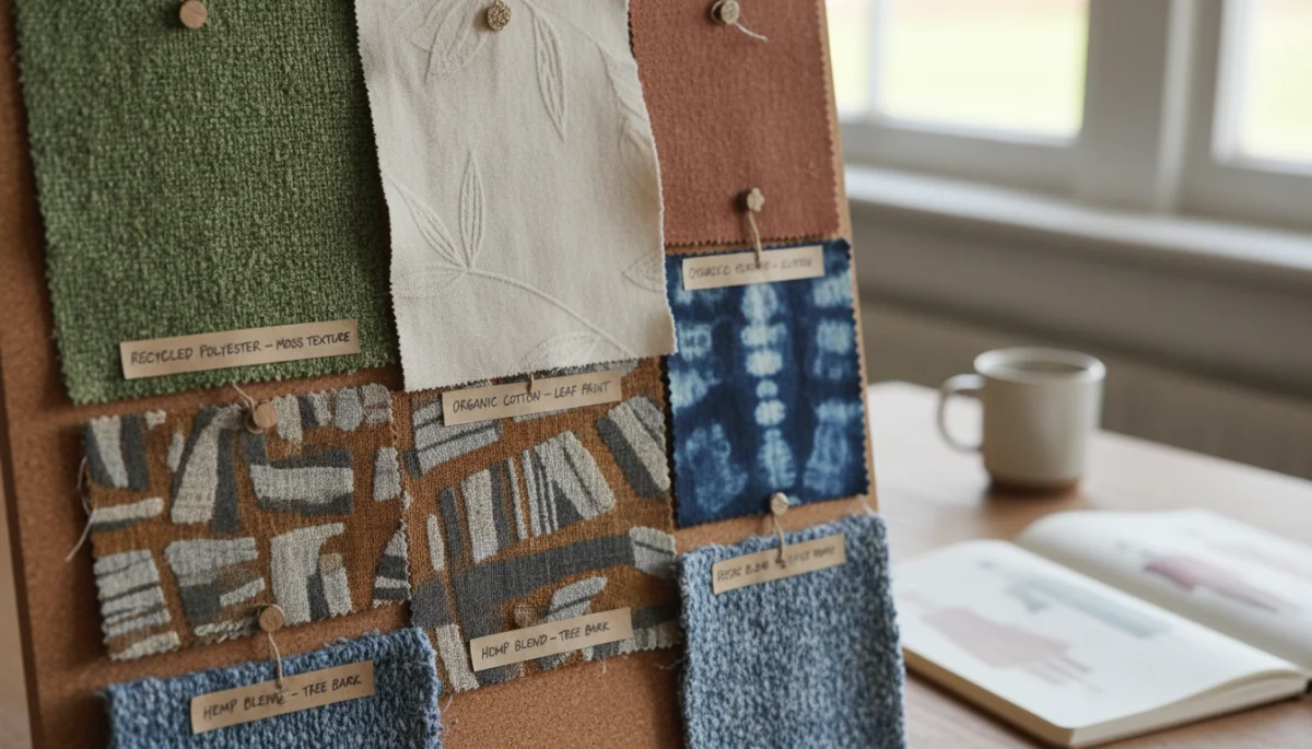 Sustainable textile samples with natural textures for 2026 home decor